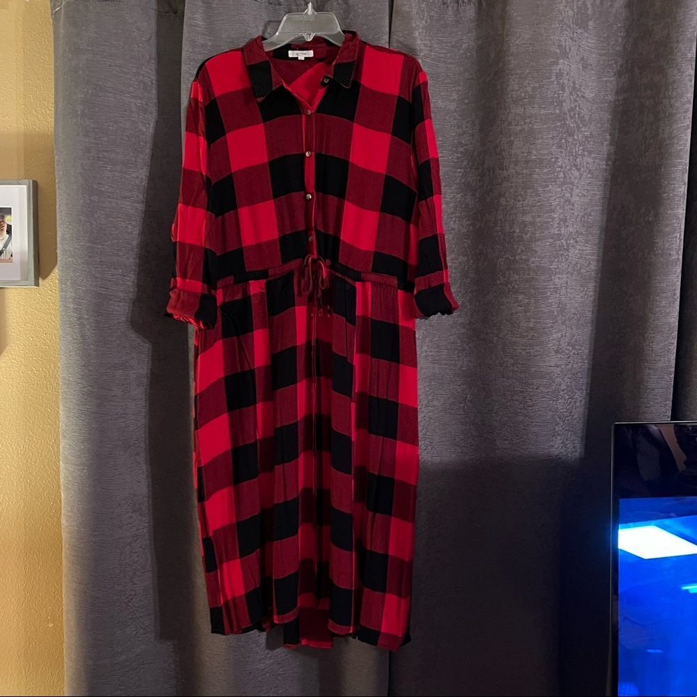 Maurices red/black plaid dress